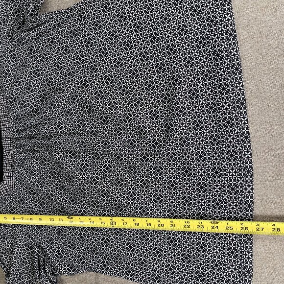 Croft & Barrow Short Sleeve Blouse Top Women's 3X Square Neck Black Geometric - Picture 9 of 9